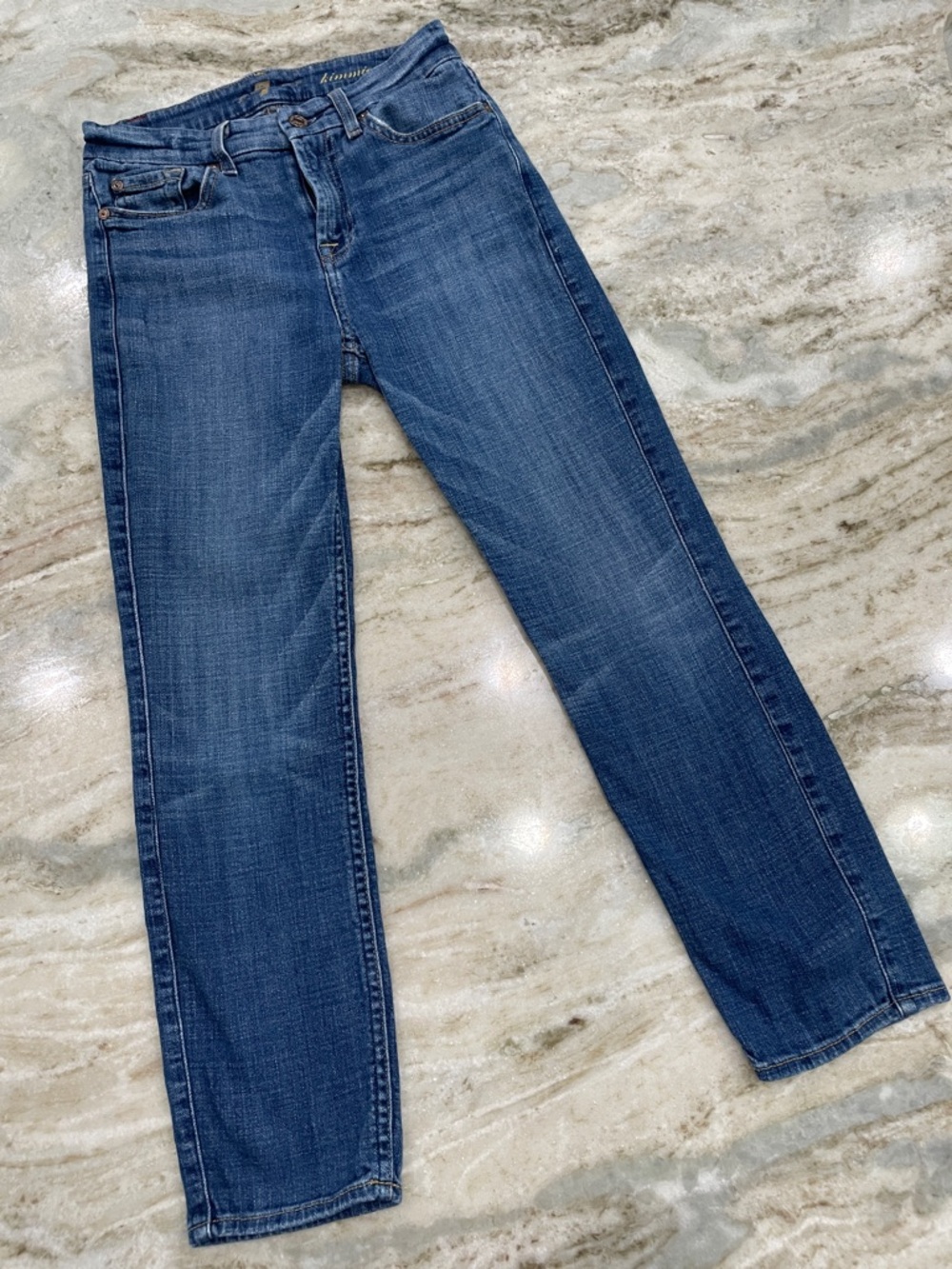 7 For All Mankind Kimmie Crop Jeans Size 25 Straight Medium Wash Petite Friendly